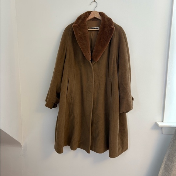 Jil Sander Jackets & Blazers - Vintage Jil Sander Tan Teddy Jacket with Plush Collar - Size 38